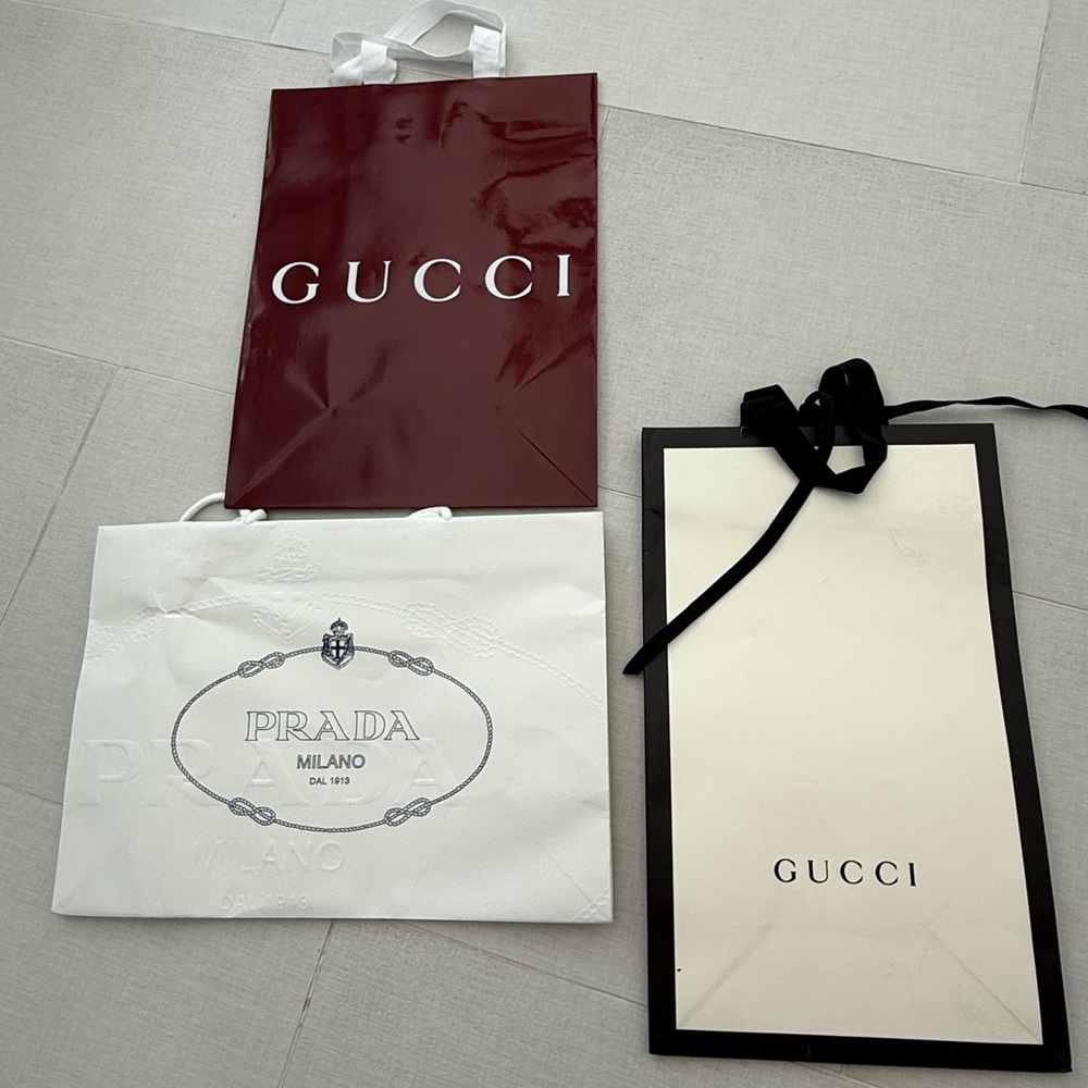 Gucci and Prada Shopping Bags Set